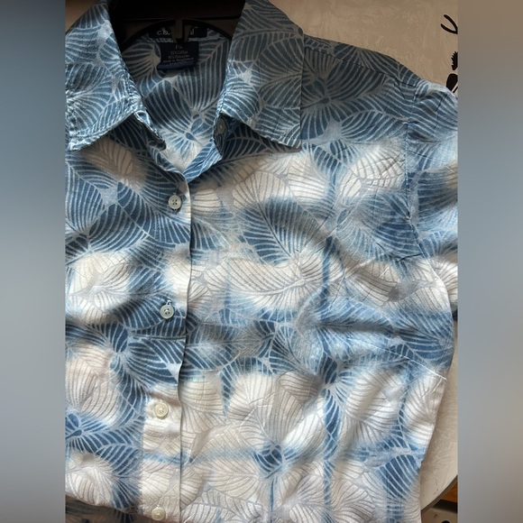 Hand shibori dyed button down shirt - Picture 6 of 8